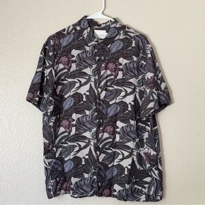 Topman Grey, with Purple and Blue accent Floral Men's Shirt